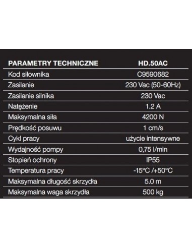 Siłownik HD50.AC Siłownik HD50.AC