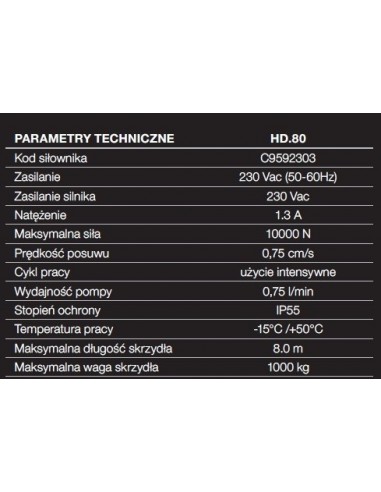 Siłownik HD80.AC Siłownik HD80.AC