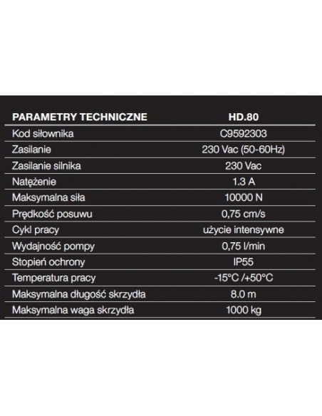 Siłownik HD80.AC Siłownik HD80.AC