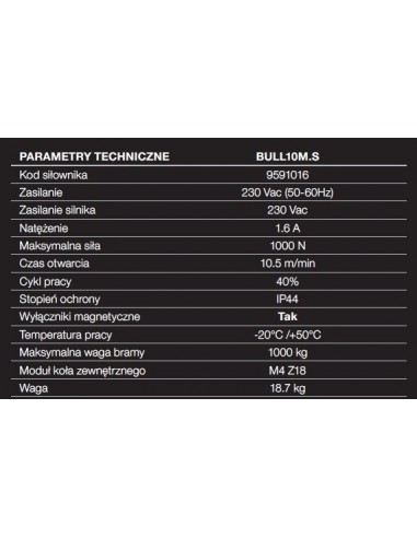 Siłownik BULL10M.S Siłownik BULL10M.S