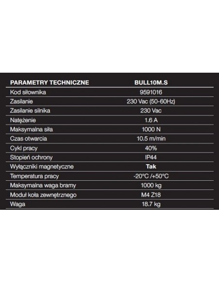 Siłownik BULL10M.S
