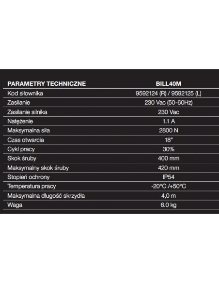 Siłownik BILL40M Siłownik BILL40M