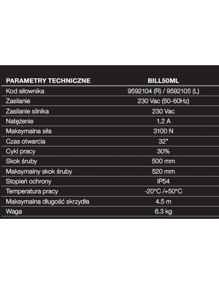 Siłownik BILL50ML
