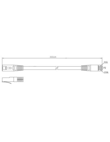 PATCHCORD KAT5E UTP 3M SZARY