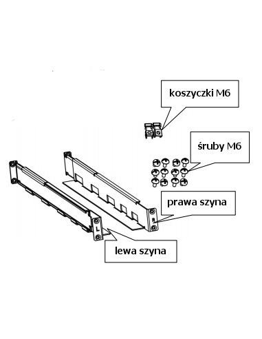 ZESTAW SZYN MONTAŻOWYCH DO SZAF 19" PowerWalker DLA UPS VFI