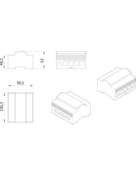 ACO PS45-15-PRO-13 Zasilacz video DIN 15V, 3A