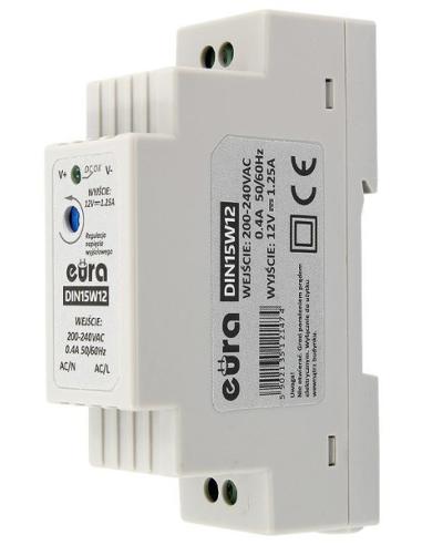 ZASILACZ DIN ''EURA'' DIN15W12 12V 1,25 A DC