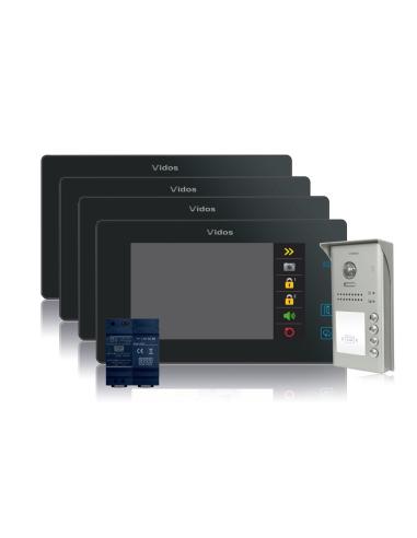 Wideodomofon 4-rodzinny VIDOS DUO 4 x M1021B / S1104A