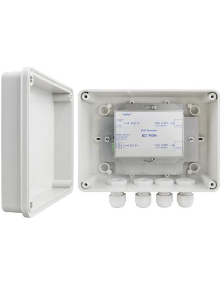 EXTENDER POE W OBUDOWIE HERMETYCZNEJ DO 2 KAMER IP Pulsar EXT-POE4H 48V