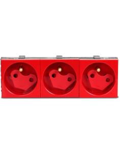 Gniazdo 3M elektryczne potrójne + blokada 2