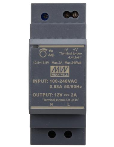 ZASILACZ IMPULSOWY NA SZYNĘ DIN MEAN WELL HDR-30-12 12V/30W/2A