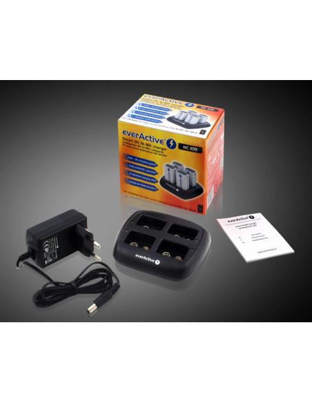Ładowarka do akumulatorków 6F22 / HR22 / 9V everActive NC-109