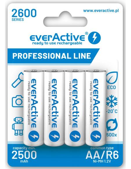 Akumulatorki AA / R6 Ni-MH everActive 2600mAh Professional Line (box 4 szt.)