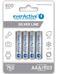 Akumulatorki AAA / R03 Ni-MH everActive 800mAh Silver Line (box 4 szt.)