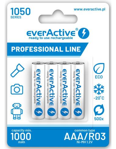 Akumulatorki AAA / R03 Ni-MH everActive 1050mAh Proffesional Line (box 4 szt.)