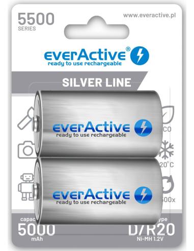 Akumulatorki D / R20 Ni-MH everActive 5500mAh Silver Line (box 2 szt.)