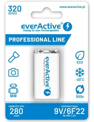 Akumulatorek 6F22 Ni-MH everActive 9V 320mAh Professional Line (1 szt.)