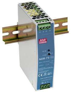 ZASILACZ IMPULSOWY NA SZYNĘ DIN MEAN WELL NDR-75-48 48V/75W/1.6A