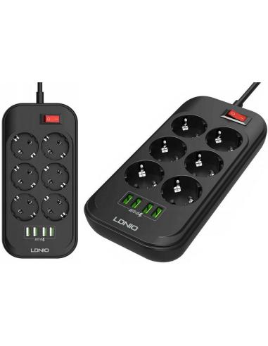 Listwa zasilająca LDNIO SE6403 6 Gniazd + 4x USB Przedłużacz