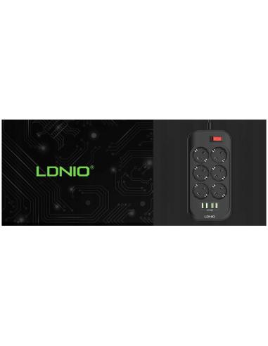 Listwa zasilająca LDNIO SE6403 6 Gniazd + 4x USB Przedłużacz