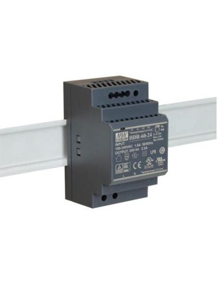 ZASILACZ IMPULSOWY NA SZYNĘ DIN MEAN WELL HDR-60-24 24V/60W/2.5A