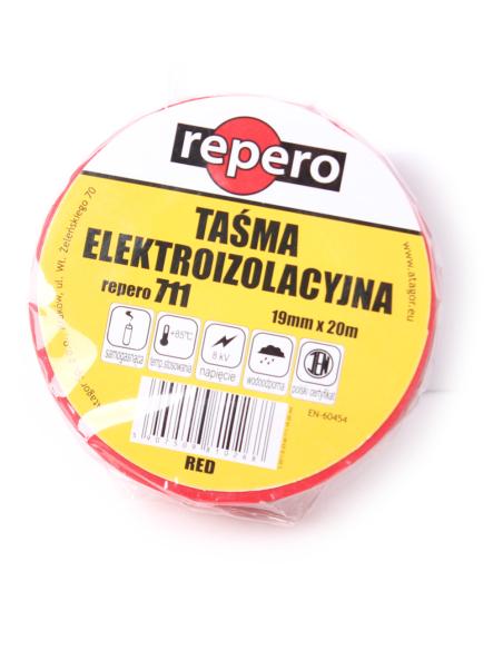 TAŚMA IZOLACYJNA REPERO 711E CZERWONA 19MMX20M