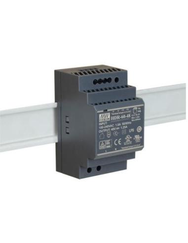 ZASILACZ IMPULSOWY NA SZYNĘ DIN MEAN WELL HDR-60-48 48V/60W/1.25A