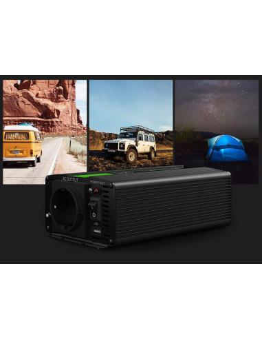 PRZETWORNICA NAPIĘCIA INWERTER Green Cell 12V / 230V 300W/600W CZYSTA SINUSOIDA INV07