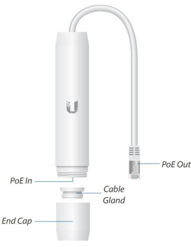 UBIQUITI Instant PoE Outdoor Adapter 48V 802.3af GIGABIT (INS-3AF-O-G)