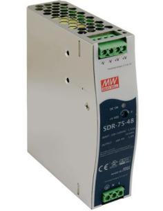 ZASILACZ IMPULSOWY NA SZYNĘ DIN MEAN WELL SDR-75-48 48V/75W/1.6A