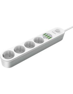 LISTWA ZASILAJĄCA Z WYŁĄCZNIKIEM Energizer 4x SCHUKO 4x USB-A 2500W 10A KABEL 2M