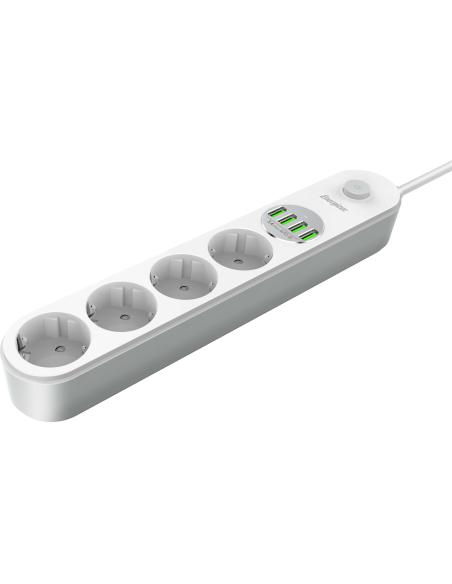 LISTWA ZASILAJĄCA Z WYŁĄCZNIKIEM Energizer 4x SCHUKO 4x USB-A 2500W 10A KABEL 2M