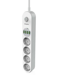 LISTWA ZASILAJĄCA Z WYŁĄCZNIKIEM Energizer 4x SCHUKO 4x USB-A 2500W 10A KABEL 2M 2