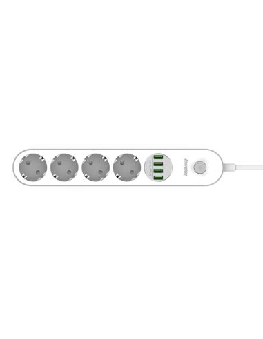 LISTWA ZASILAJĄCA Z WYŁĄCZNIKIEM Energizer 4x SCHUKO 4x USB-A 2500W 10A KABEL 2M