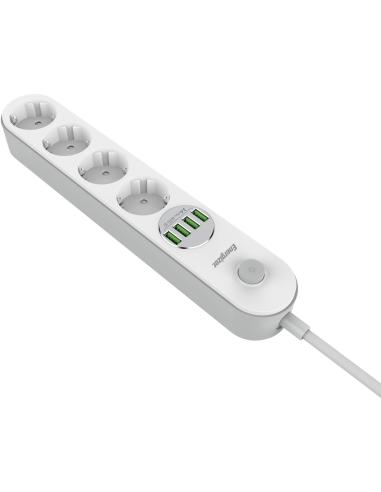 LISTWA ZASILAJĄCA Z WYŁĄCZNIKIEM Energizer 4x SCHUKO 4x USB-A 2500W 10A KABEL 2M