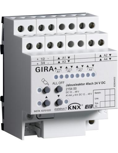 GIRA aktor żaluzjowy 4x DC 24 V KNX 215400