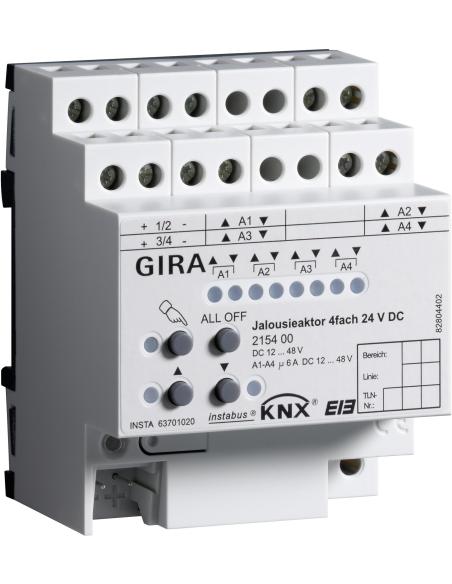 GIRA aktor żaluzjowy 4x DC 24 V KNX 215400