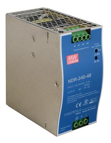 ZASILACZ IMPULSOWY NA SZYNĘ DIN MEAN WELL NDR-240-48 48V/240W/5A