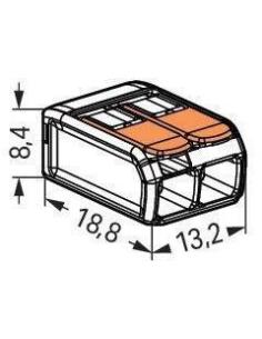 Szybkozłączka uniwersalna LINKA/DRUT 2x 0,2-4mm2 WAGO 221-412 (Paczka 100szt.) 2