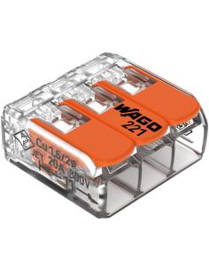 Szybkozłączka uniwersalna LINKA/DRUT 3x 0,2-4mm2 WAGO 221-413 (Paczka 50szt.)