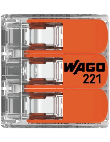 Szybkozłączka uniwersalna LINKA/DRUT 3x 0,2-4mm2 WAGO 221-413 (Paczka 50szt.)