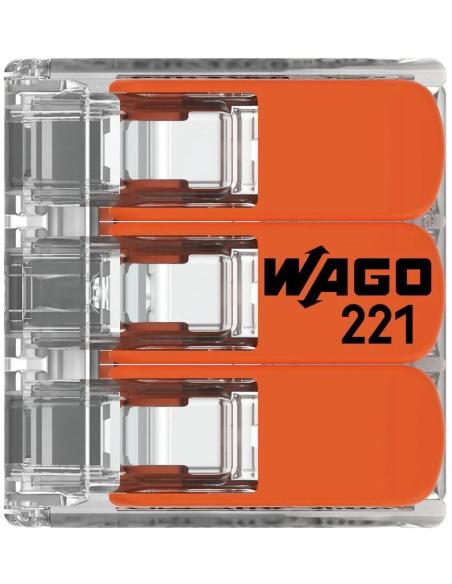 Szybkozłączka uniwersalna LINKA/DRUT 3x 0,2-4mm2 WAGO 221-413 (Paczka 50szt.)