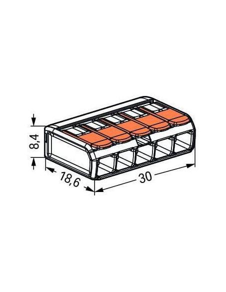 Szybkozłączka uniwersalna LINKA/DRUT 5x 0,2-4mm2 WAGO 221-415 (Paczka 25szt.)