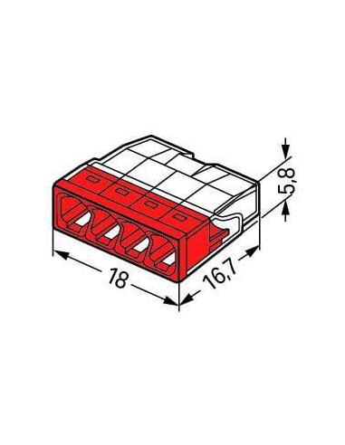 Szybkozłączka DRUT 4x 0,5-2,5mm2 WAGO 2273-204 (Paczka 100szt.)