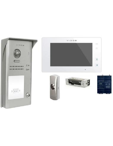 WIDEODOMOFON VIDOS DUO S1101A/M1021W-2 + PRZYCISK + ELEKTROZACZEP