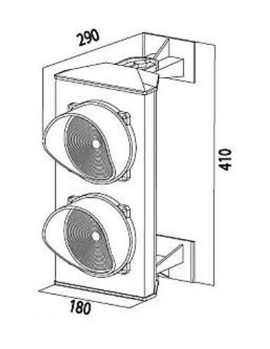 Semafor CAME PL0583 (2-komorowy: czerwone-zielone) 24V LED (001PL0583)