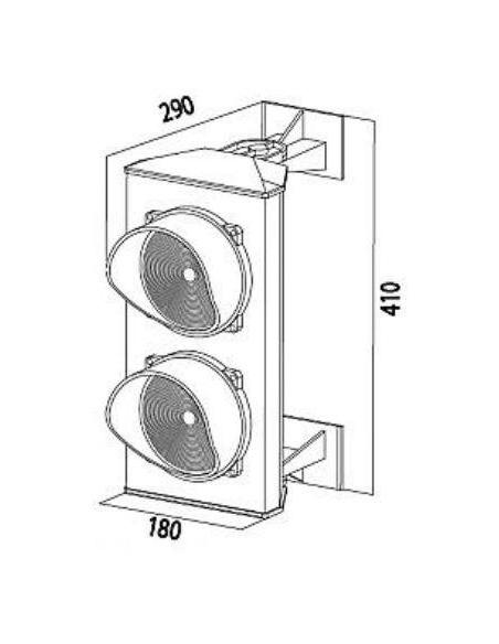 Semafor CAME PL0583 (2-komorowy: czerwone-zielone) 24V LED (001PL0583)
