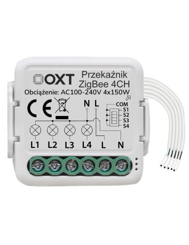 Moduł OXT mini przekaźnik 4 obwody ZigBee TUYA T264