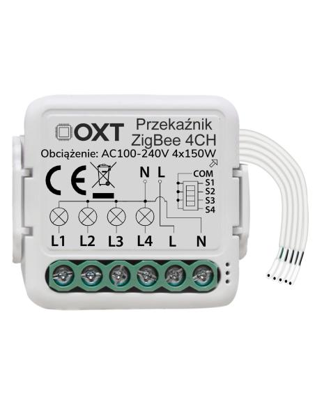 Moduł OXT mini przekaźnik 4 obwody ZigBee TUYA T264