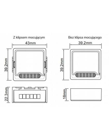 Moduł OXT mini przekaźnik 2 obwody WiFi TUYA T222